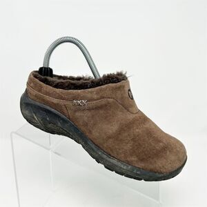 Merrell Encore Brown Suede Slip-On Clogs Size 6.5 Casual Comfort Fall Winter